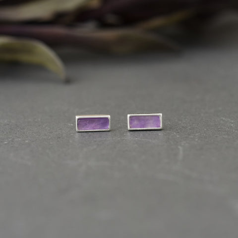 fortune studs-amethyst