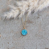 full moon necklace-aqua