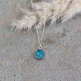 full moon necklace-aqua