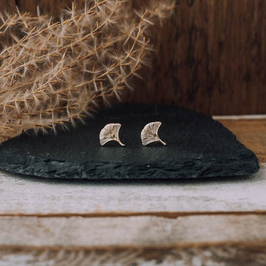 gingko leaf studs