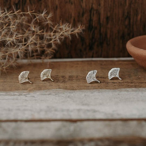 gingko leaf studs