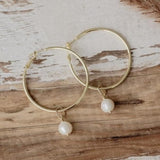 halia hoops-white pearl