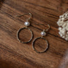halo earrings-white pearl
