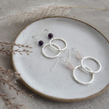 halo earrings-amethyst