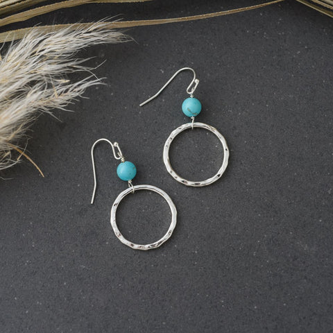 halo earrings-turquoise