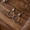 halo earrings-white pearl
