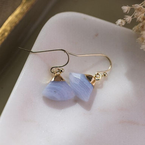 haze earrings-blue lace agate