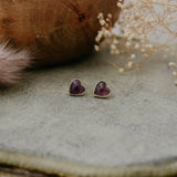 heart of stone studs-amethyst