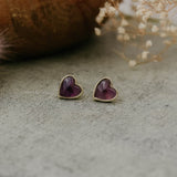 heart of stone studs-amethyst