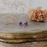 heart of stone studs-amethyst