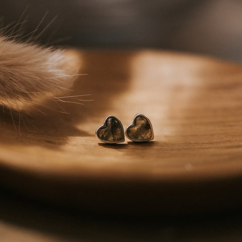 heart of stone studs-labradorite