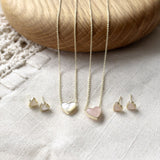 heart of stone studs-rose quartz