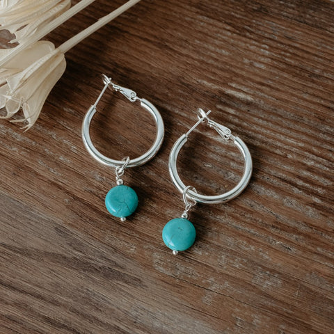 hemisphere earrings-turquoise