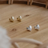 huge heart studs