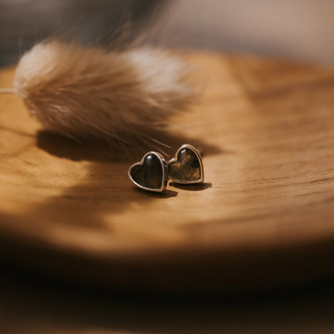 heart of stone studs-labradorite