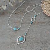lennox necklace-silver/turquoise