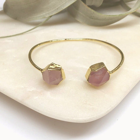 luxe cuff-rose quartz