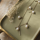mardi gras necklace-white pearl