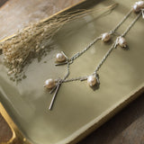 mardi gras necklace-white pearl