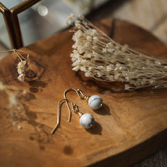 mingle earrings-howlite