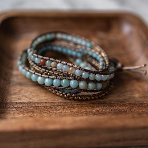 mystic wrap bracelet-amazonite