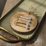 off beat earrings-blue lace agate