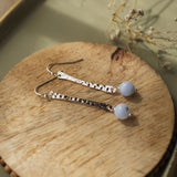 off beat earrings-blue lace agate