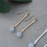 off beat earrings-blue lace agate