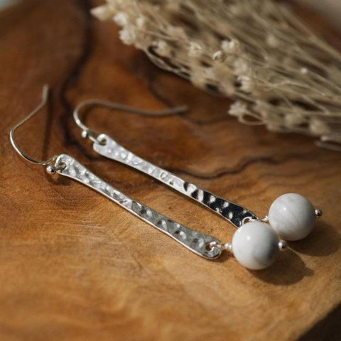 off beat earrings-howlite