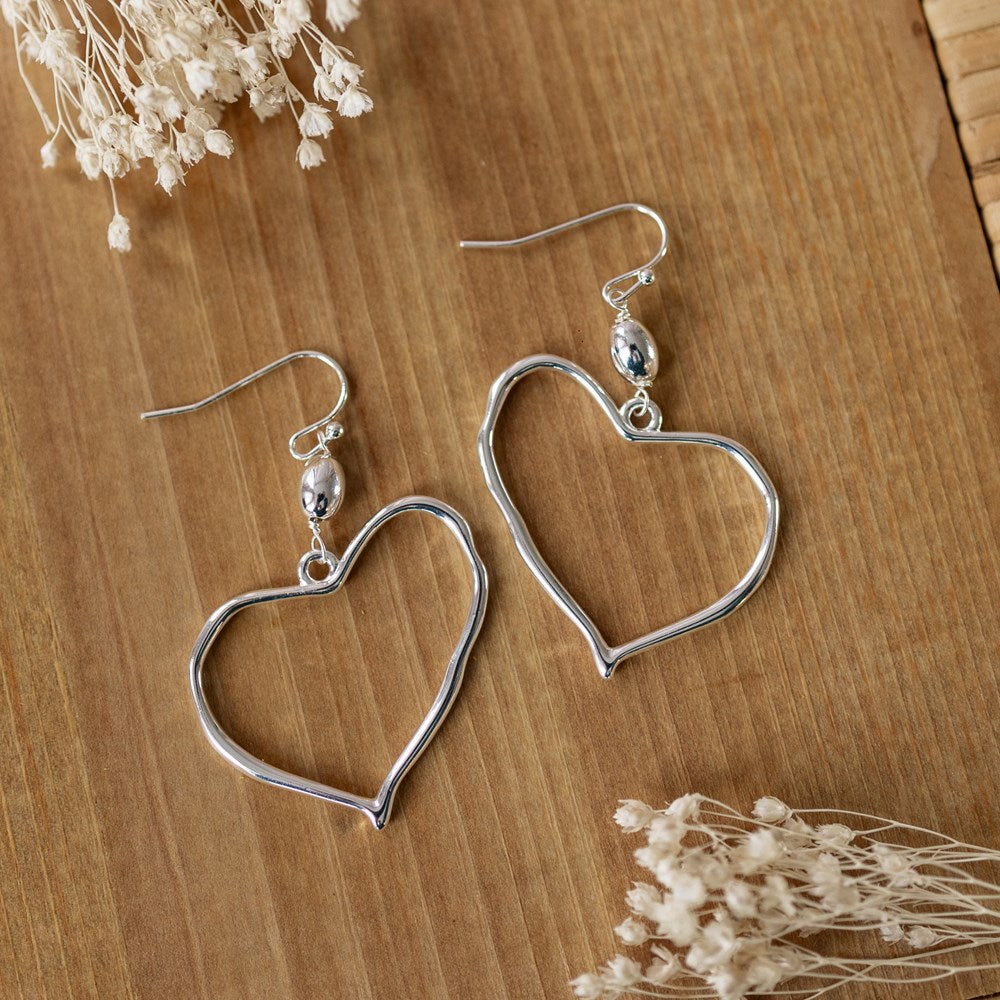 organic heart earrings