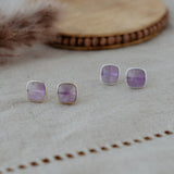pandora studs-amethyst