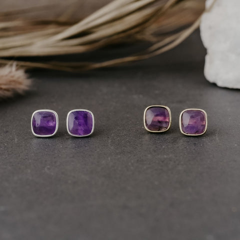 pandora studs-amethyst