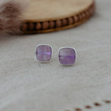 pandora studs-amethyst