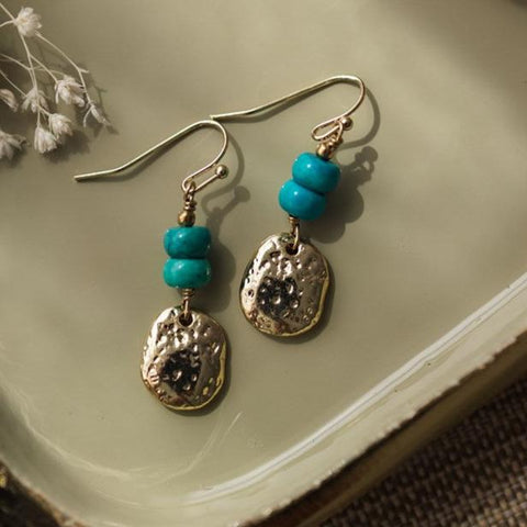pebble earrings-turquoise