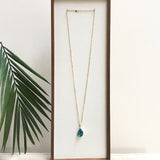 raindrop necklace-aqua