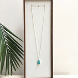 raindrop necklace-aqua