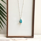 raindrop necklace-aqua