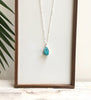 raindrop necklace-aqua