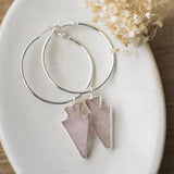 renegade hoops-rose quartz