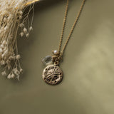 sand dollar necklace-white pearl