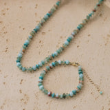 sea glass necklace-aqua