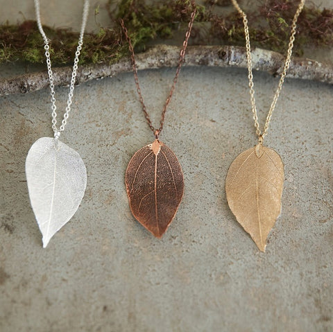 botanical leaf necklace