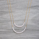 seeing double necklace-rose quartz