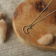 silhouette moon necklace