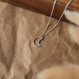 silhouette moon necklace