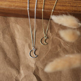 silhouette moon necklace