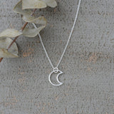 silhouette moon necklace
