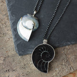 Silver Essence Nautilus Shell Pendant