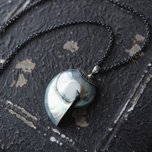 Silver Essence Nautilus Shell Pendant