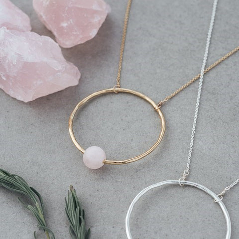 solo necklace-rose quartz